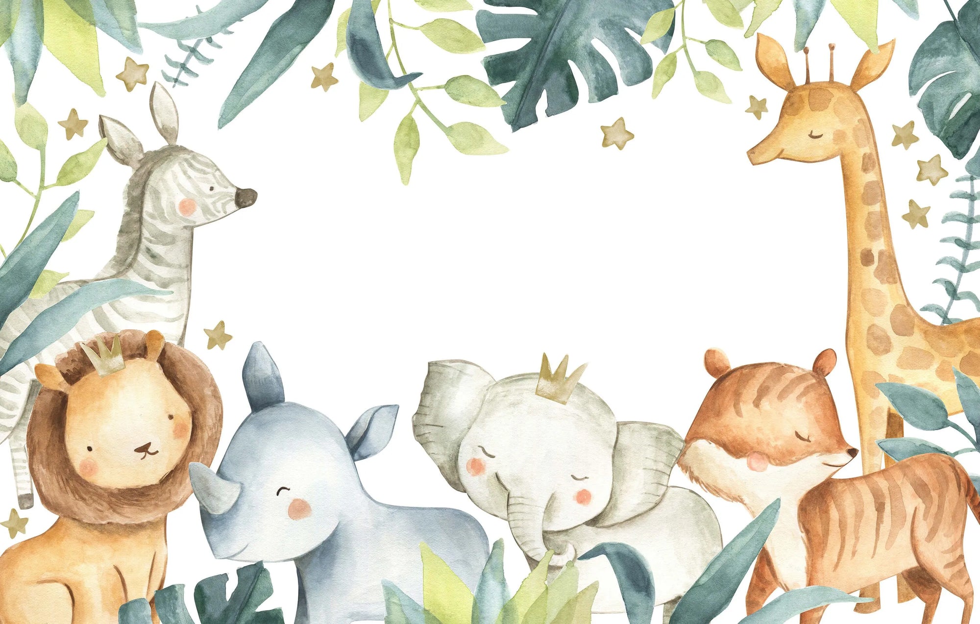 Papier peint Girafe, Lion & Compagnie