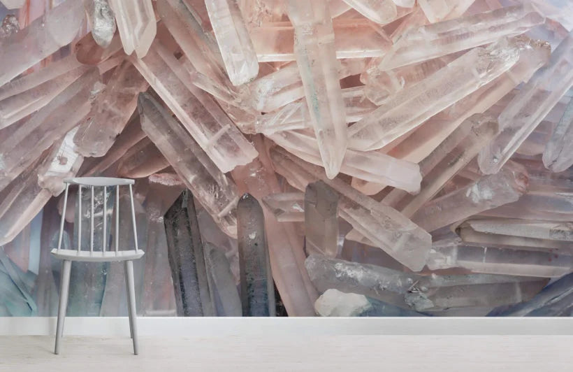 Papier peint Cristal rose - Poésie Murale