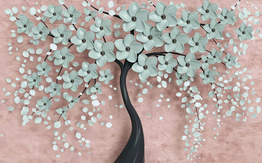 Papier peint panoramique arbre en fleur 3D
