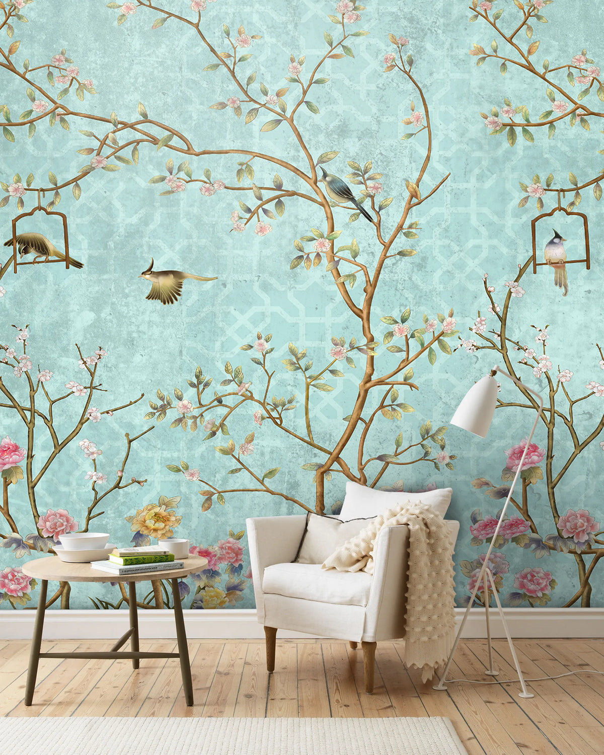 Papier peint panoramique arbre en fleur - Poésie Murale