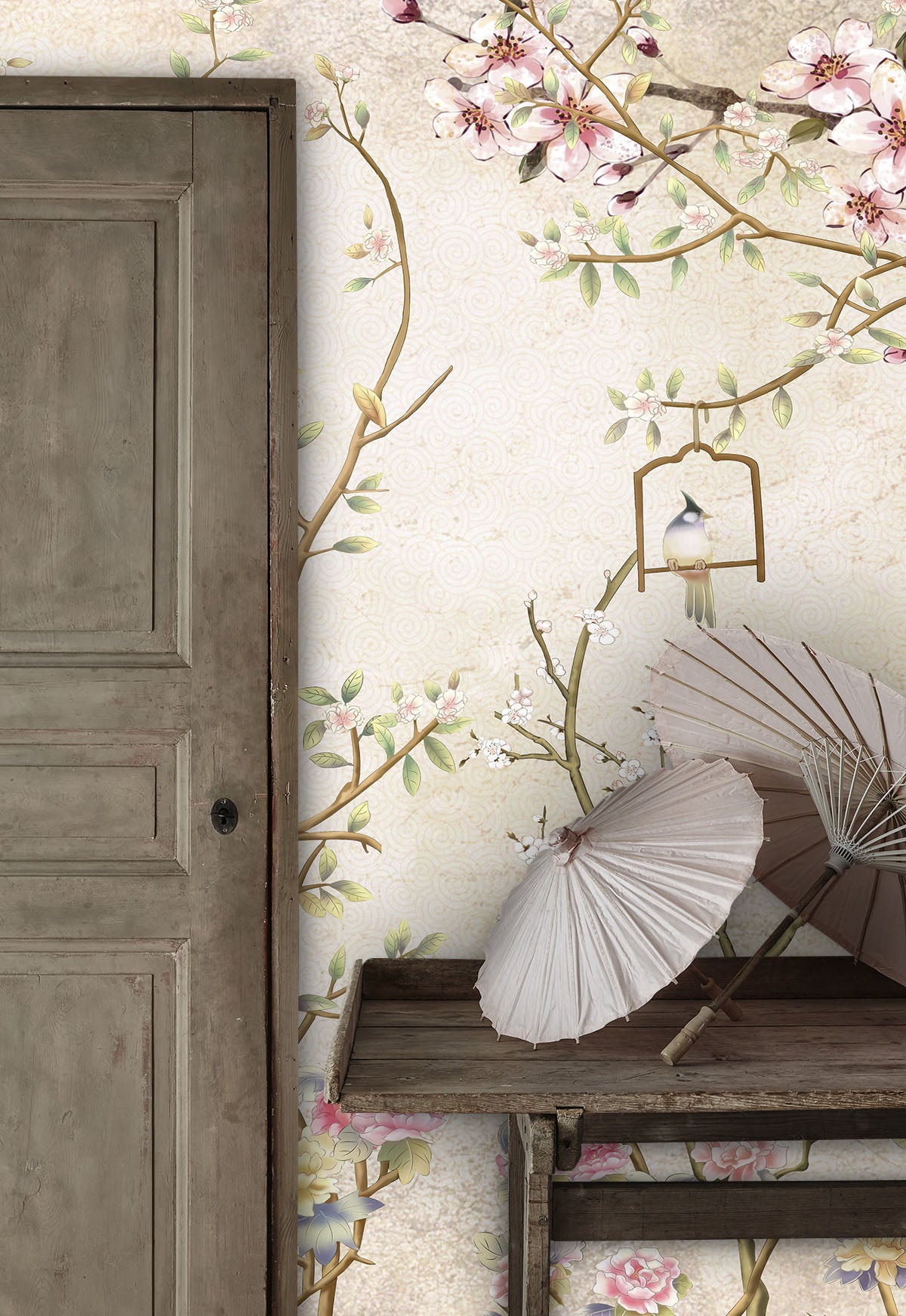 Papier peint cerisier japonais - Poésie Murale