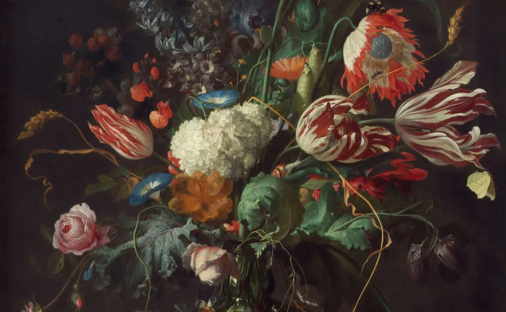Papier peint panoramique bouquet floral en nature morte
