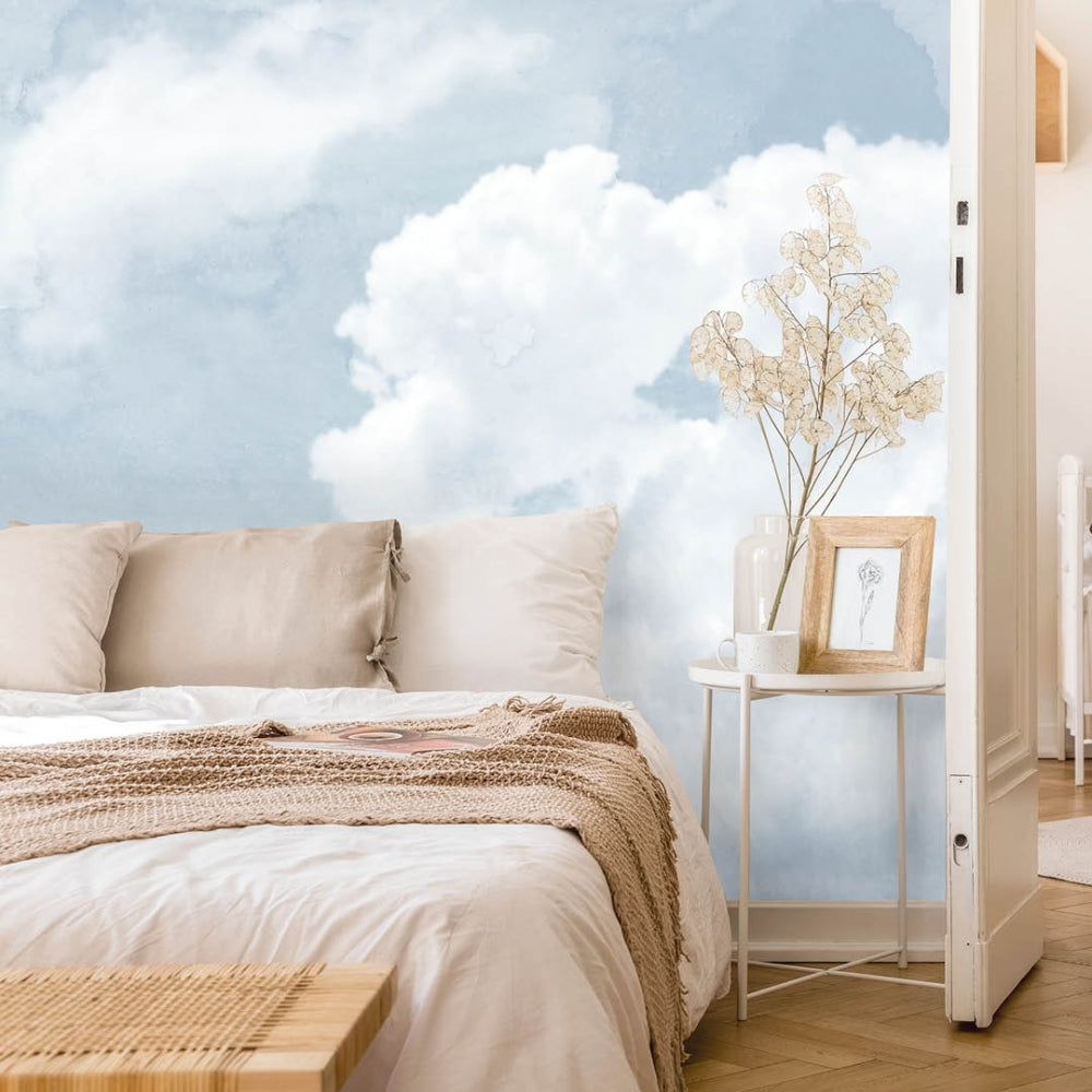 Papier peint Nuage ciel bleu - Poésie Murale