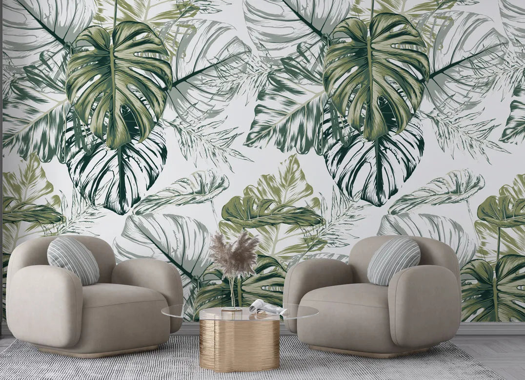 Papier peint feuille de monstera