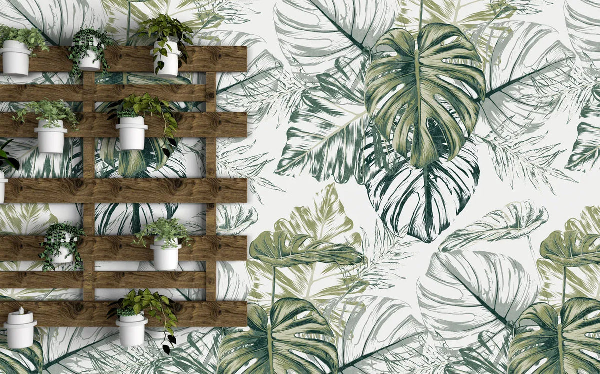 Papier peint feuille de monstera