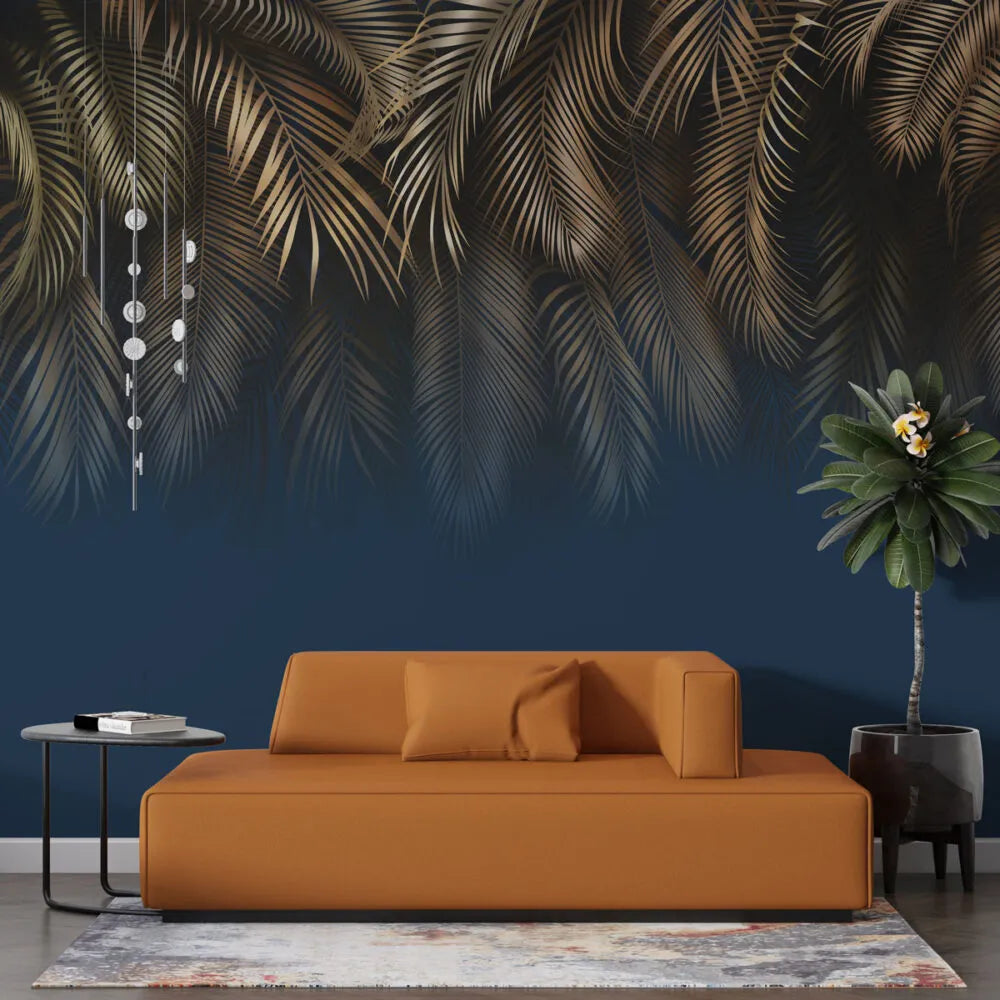 Fresque murale feuille tropicale