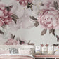 Papier peint fleurs de pivoine rose et rouge - Poésie Murale