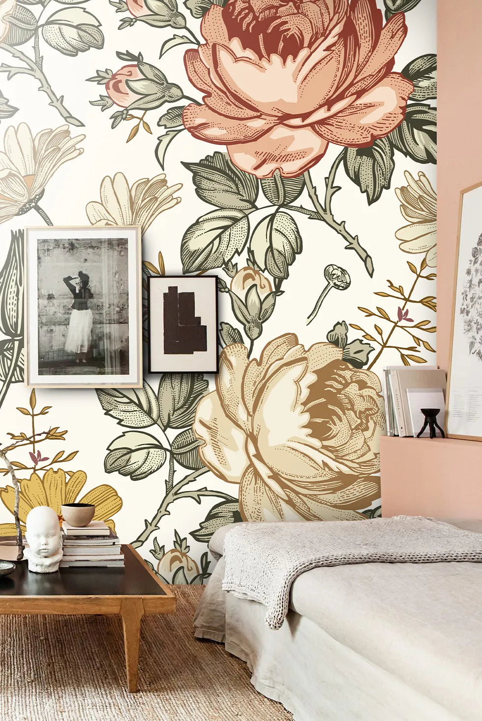 Papier peint illustration florale - Poésie Murale