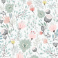 Papier peint illustration florale graphique - Poésie Murale