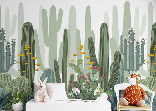 Papier peint panoramique cactus - Poésie Murale
