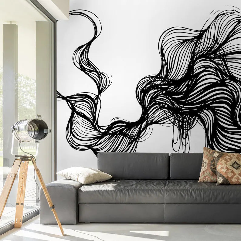 Papier peint panoramique lignes abstraites