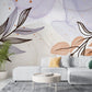 Papier peint panoramique feuille graphique - Poésie Murale