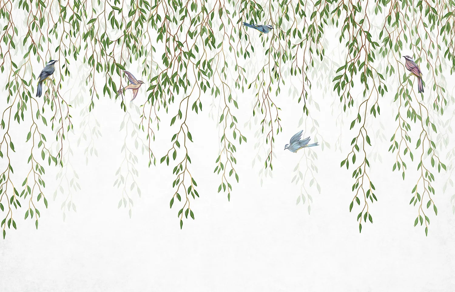 Fresque murale feuille tombante