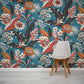 Papier peint panoramique illustration florale colorée - Poésie Murale