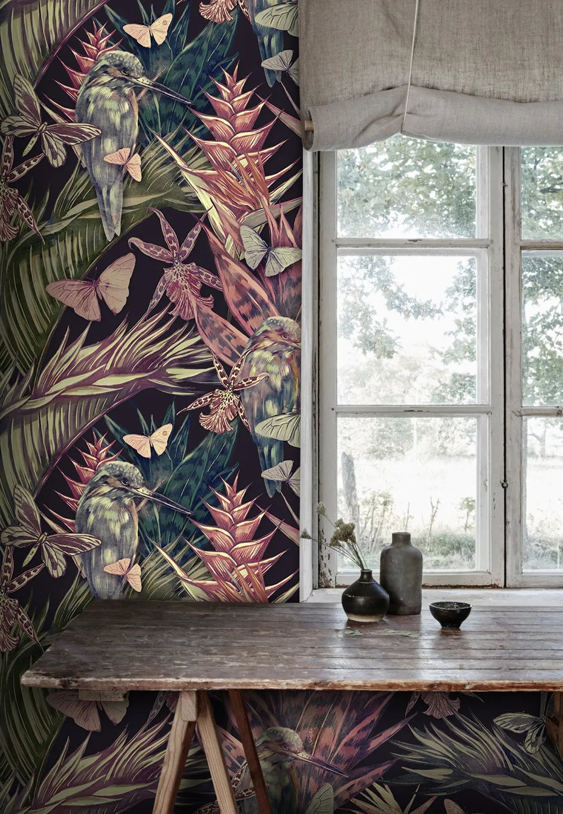 Papier peint panoramique fleur tropicale - Poésie Murale