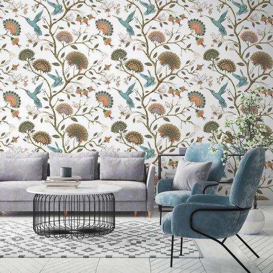 Papier peint panoramique colibris - Poésie Murale