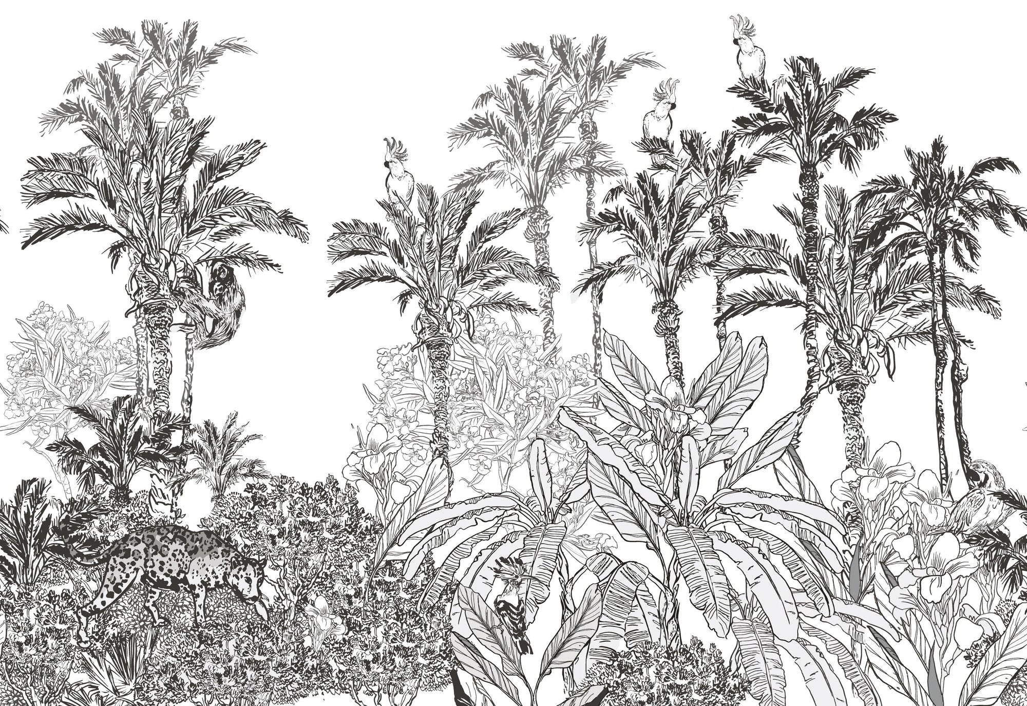 Papier peint panoramique Faune Graphite