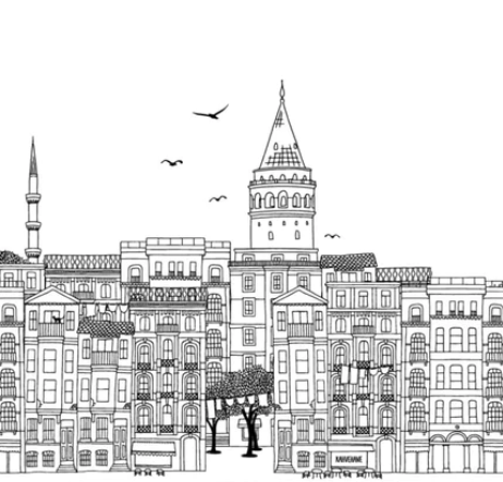 Papier peint panoramique ville d'Istanbul