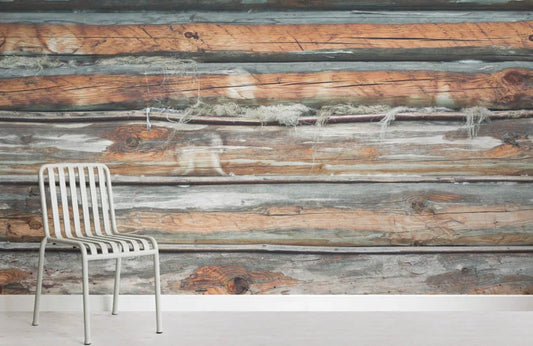 Papier peint panoramique lambris bois - Poésie Murale