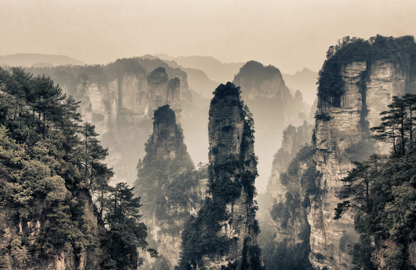 Papier peint panoramique des monts Tianzi