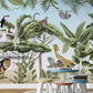 Papier peint panoramique paysage tropical et animaux exotiques