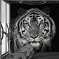 Papier peint panoramique tigre noir et blanc - Poésie Murale