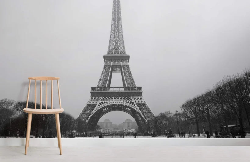 Papier peint panoramique Tour Eiffel vue du Champ-de-Mars - Poésie Murale