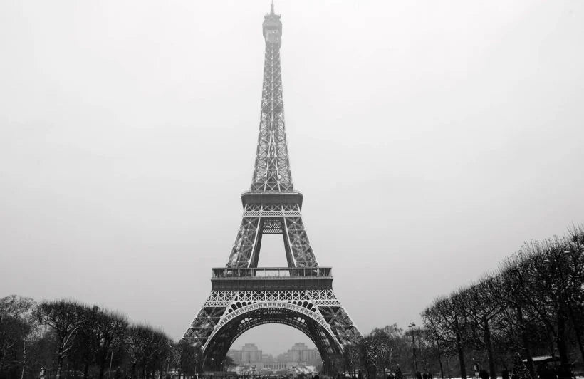 Papier peint panoramique Tour Eiffel vue du Champ-de-Mars - Poésie Murale