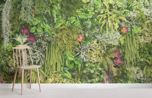 Papier peint panoramique végétation luxuriante