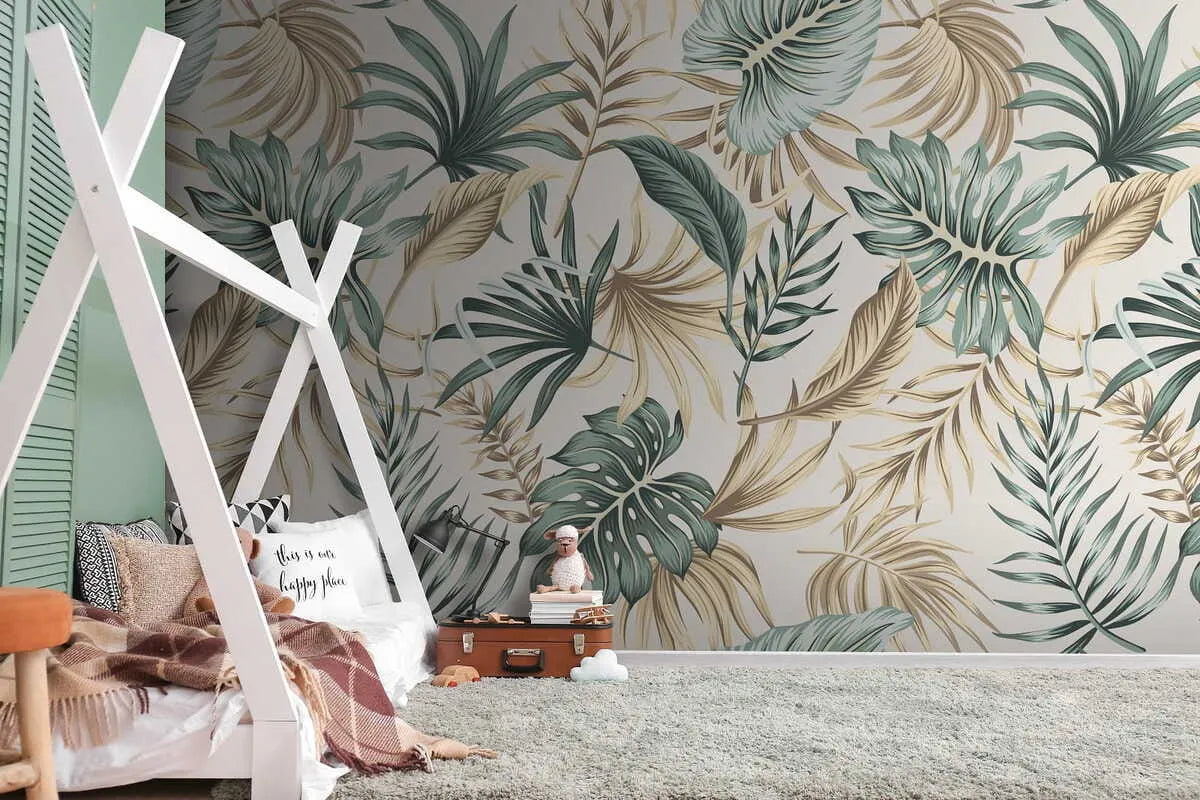 Papier peint feuille luxuriante tendance