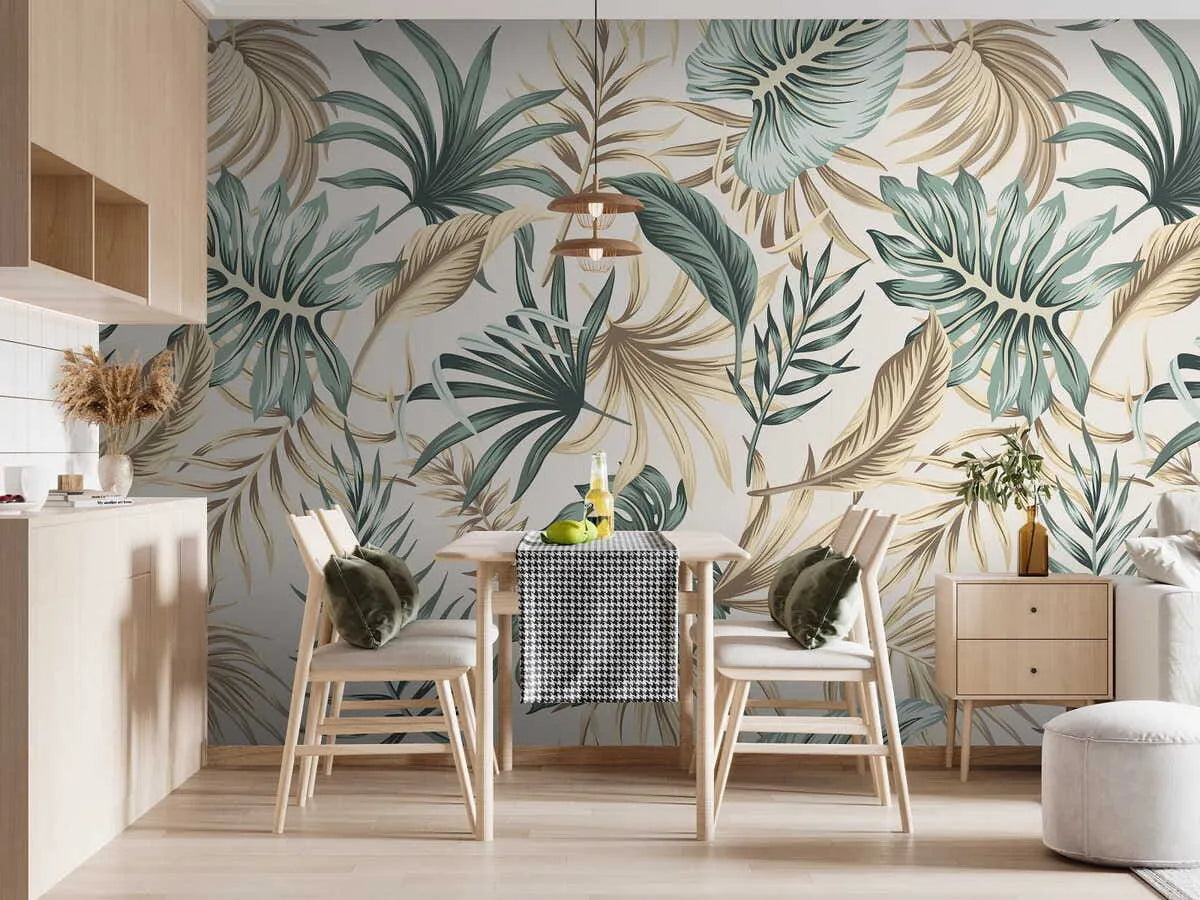 Papier peint feuille luxuriante tendance