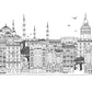 Papier peint panoramique ville d'Istanbul - Poésie Murale