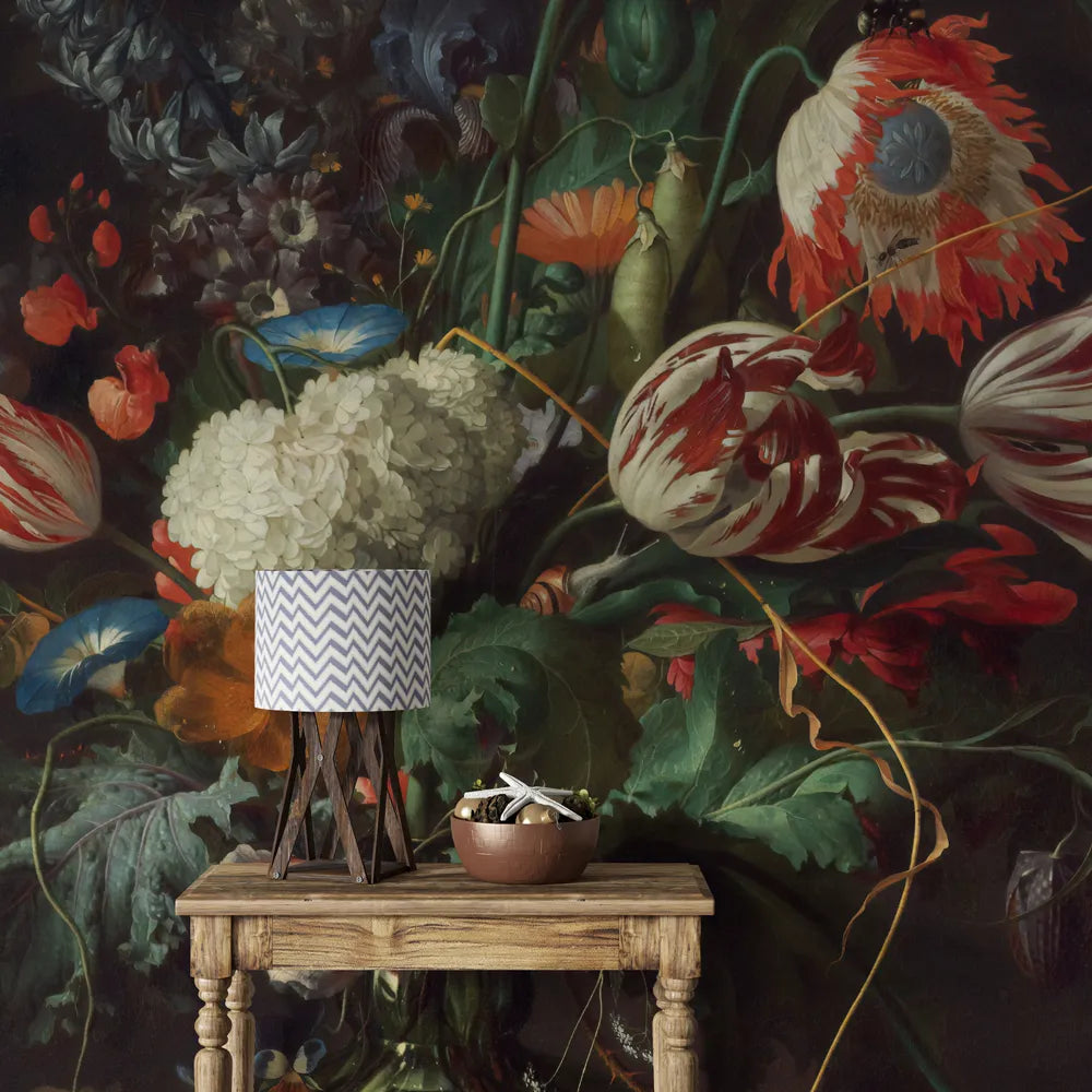 Papier peint panoramique bouquet floral en nature morte - Poésie Murale