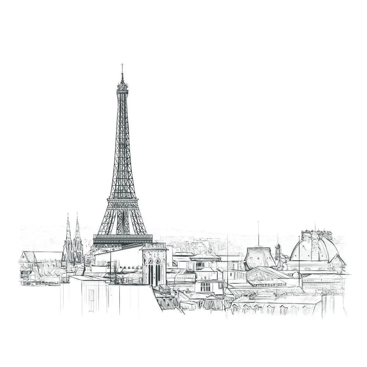 Papier peint panoramique Tour Eiffel - Poésie Murale
