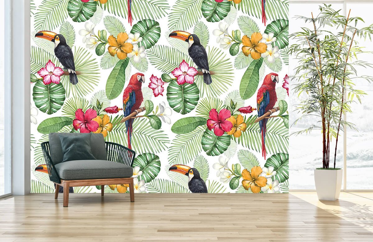 Papier peint perroquet