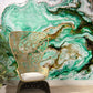 Papier peint panoramique effet résine verte - Poésie Murale