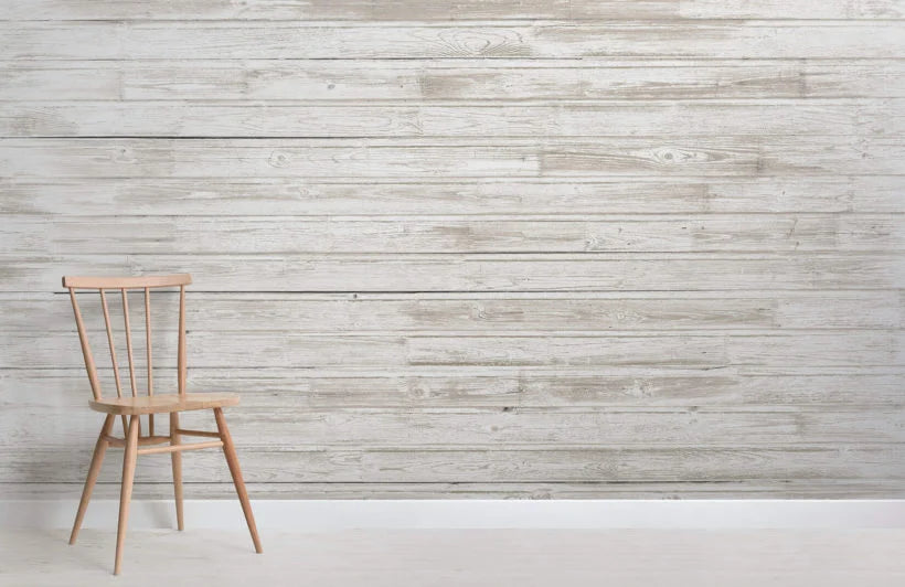 Papier peint effet lambris bois beige