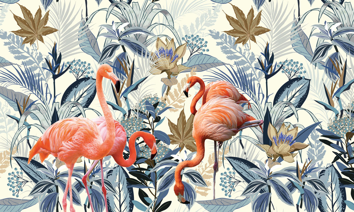 Papier peint sur mesure Flamant rose - Poésie Murale