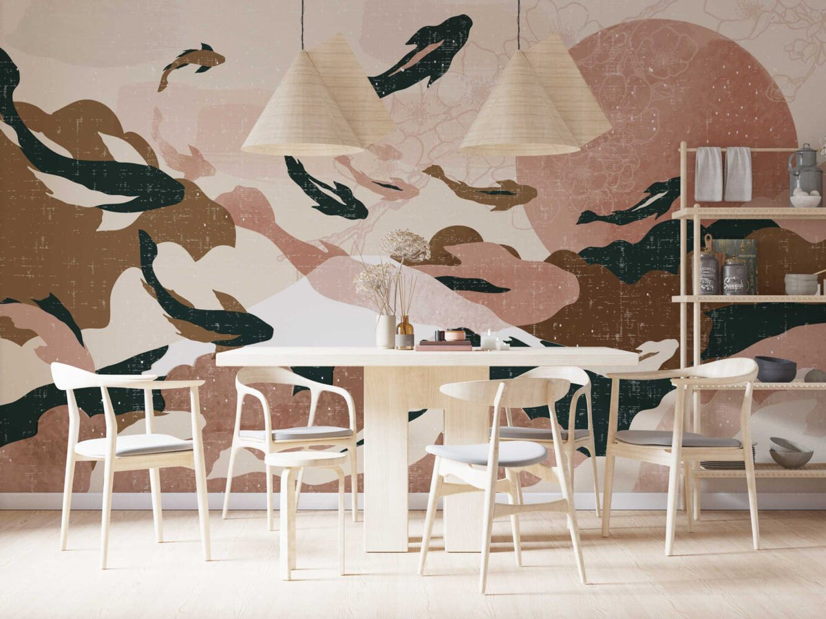 Papier peint poisson Koi - Poésie Murale