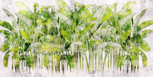 Papier peint panoramique jungle de bananier - Poésie Murale