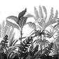 Papier peint panoramique jungle noir et blanc - Poésie Murale
