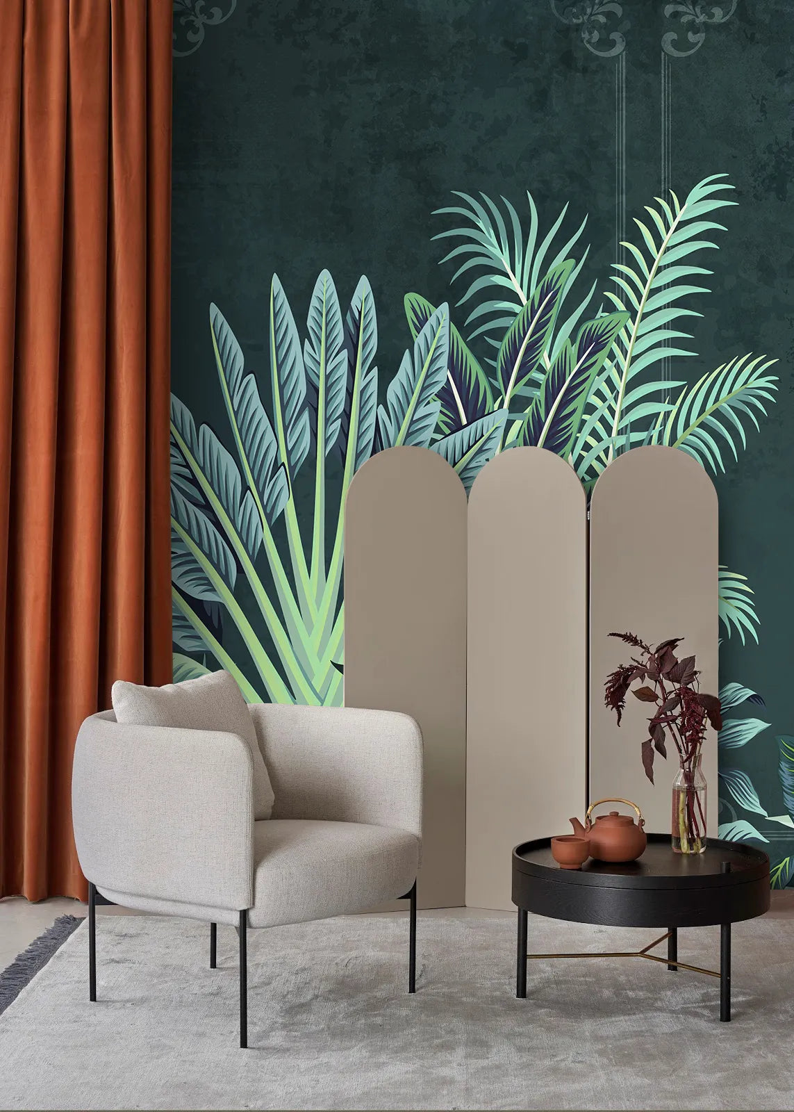 Fresque murale jungle tropicale tendance - Poésie Murale