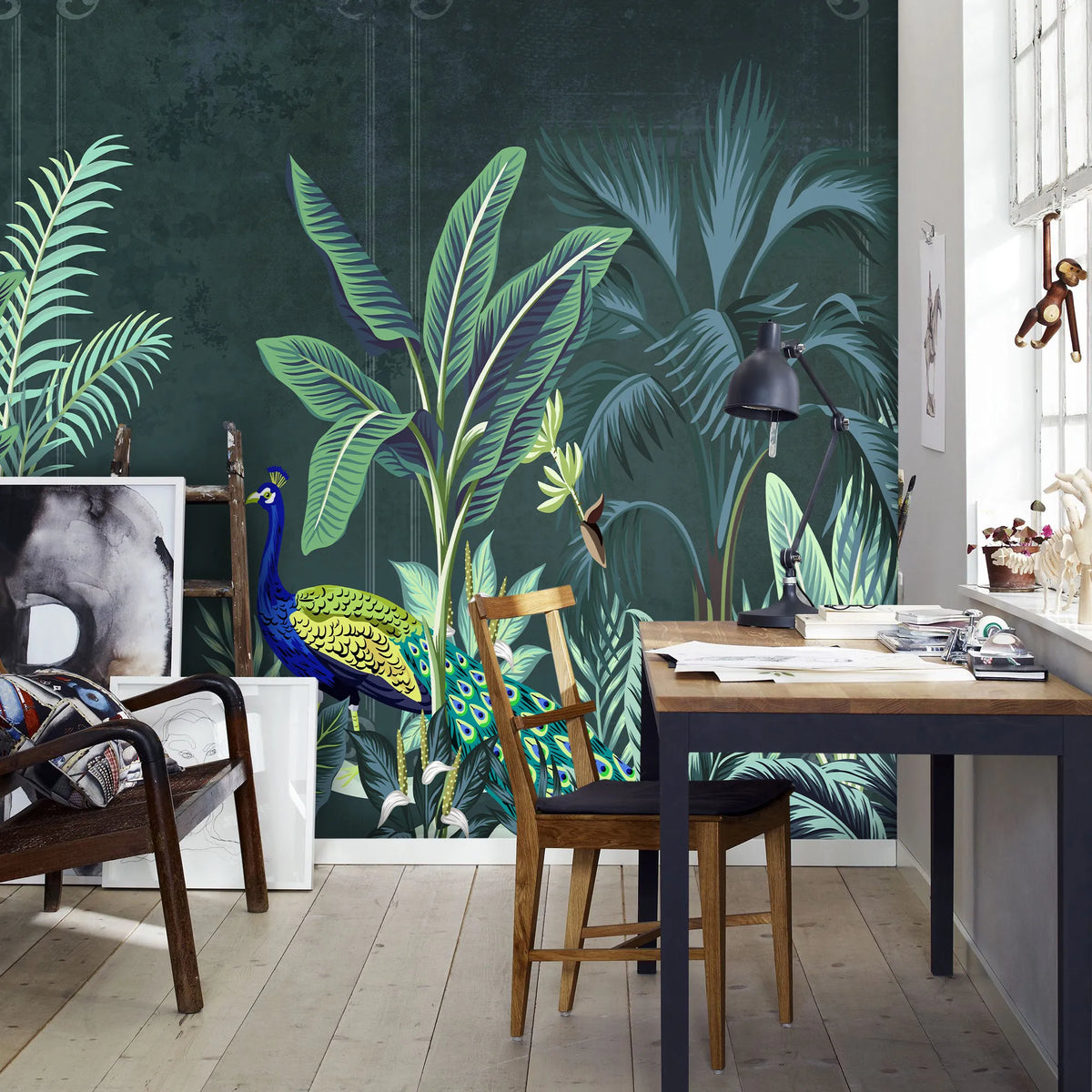 Fresque murale jungle tropicale tendance - Poésie Murale