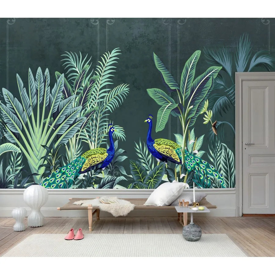Fresque murale jungle tropicale tendance - Poésie Murale