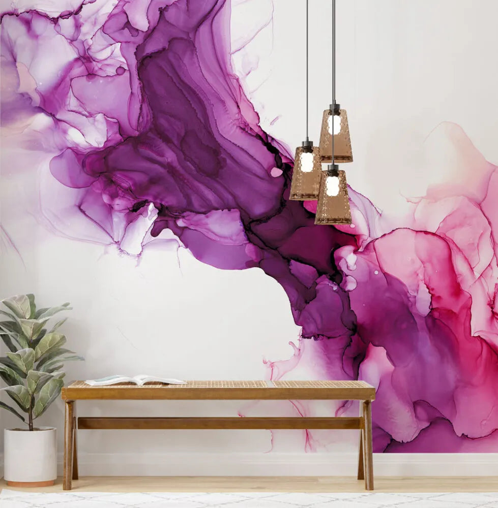 Papier peint effet résine violette - Poésie Murale
