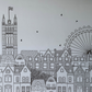 Papier peint ville de Londres noir et blanc - Poésie Murale