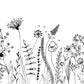 Papier peint XXL fleurs des champs noir et blanc - Poésie Murale