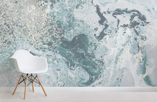 Papier peint panoramique effet vague art design - Poésie Murale